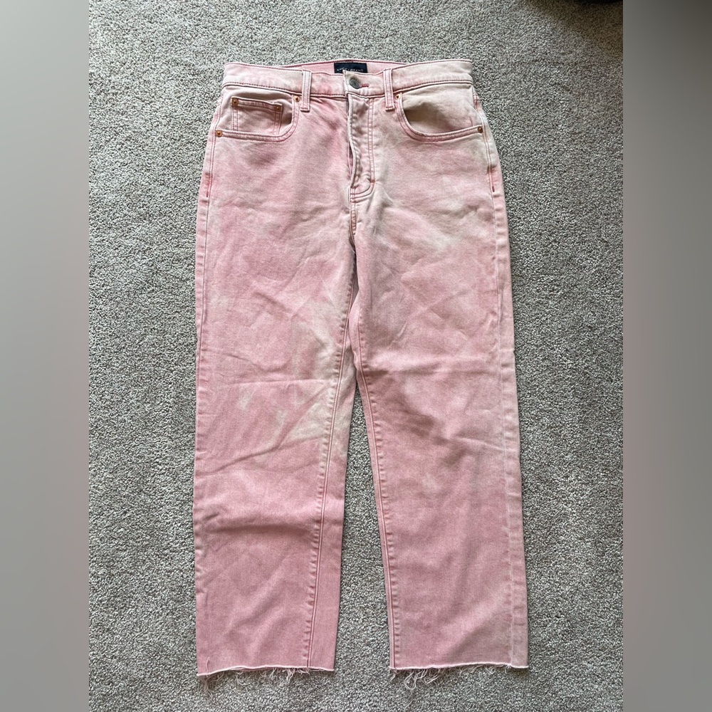Lucky Brand Pink 90s Loose High Rise Crop Jeans- Size 4/27